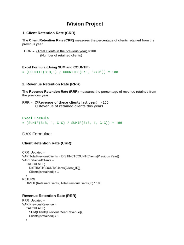 Client and Revenue Retention Rates Guide | PDF