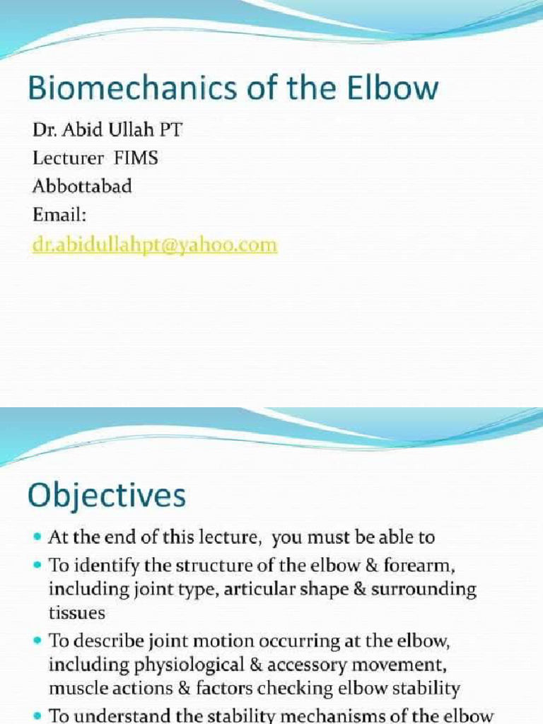 Biomechanics of Elbow 2 | PDF