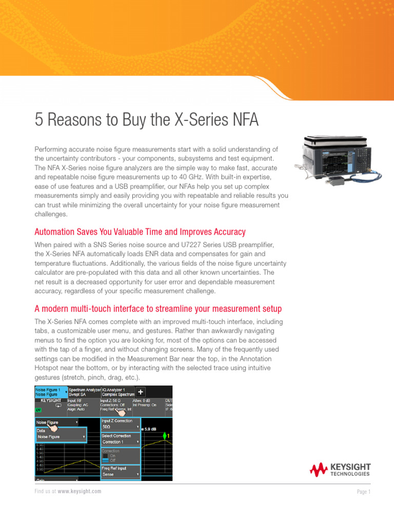 5 Reasons To Buy The X-Series NFA | PDF | Calibration | Measurement