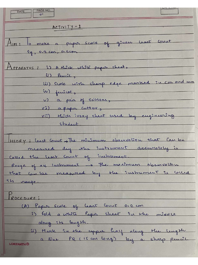 Physics Activity File For 11th | PDF