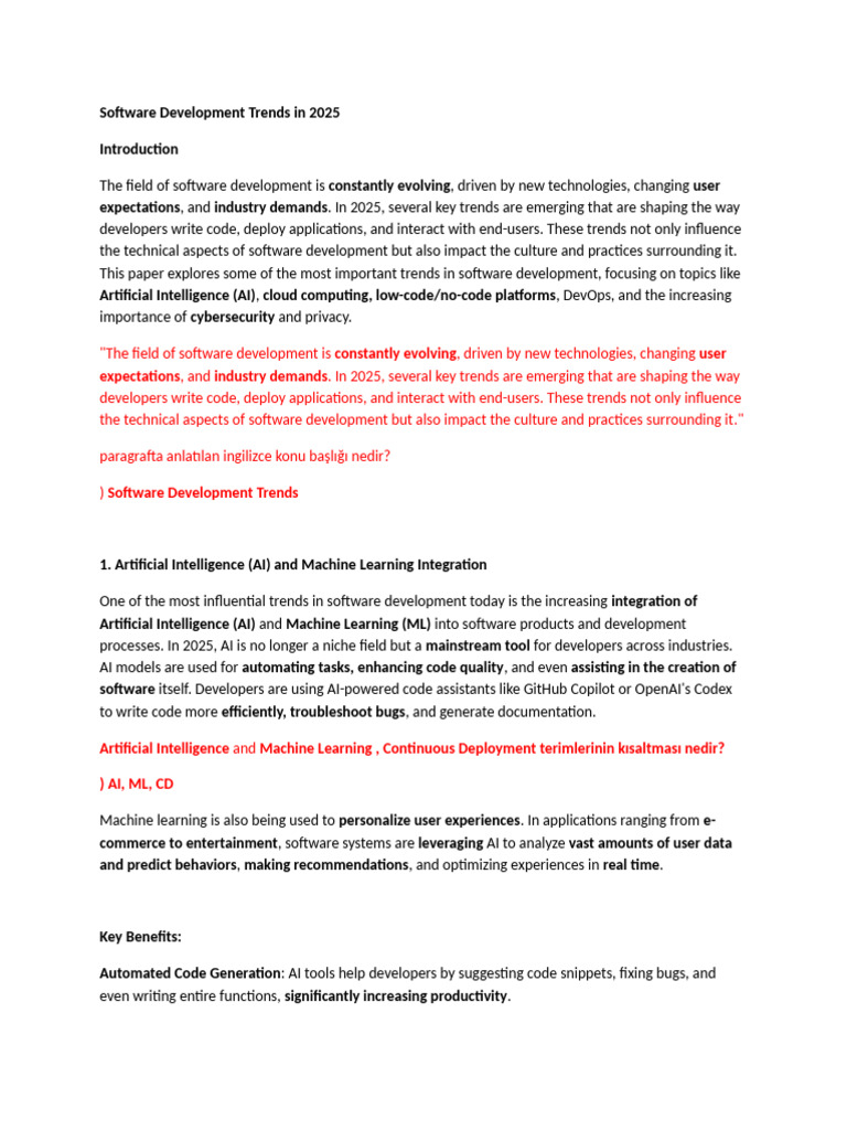 Key Software Trends for 2025 | PDF | Cloud Computing | Software Development