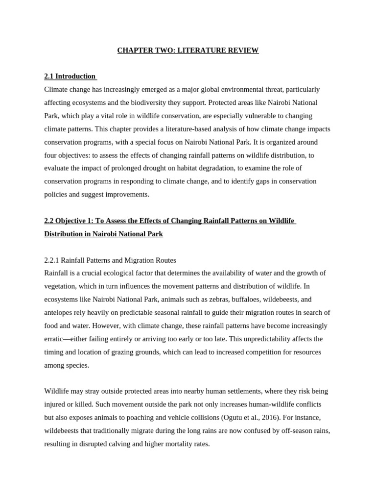 Chapter Two - Literature Review | PDF | Conservation Biology ...