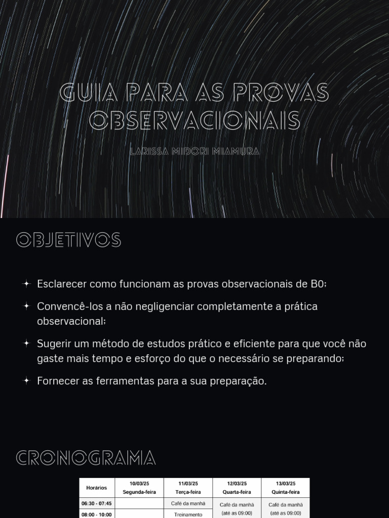 Guia Prático para Provas Observacionais | PDF | Aprendizado | Tempo