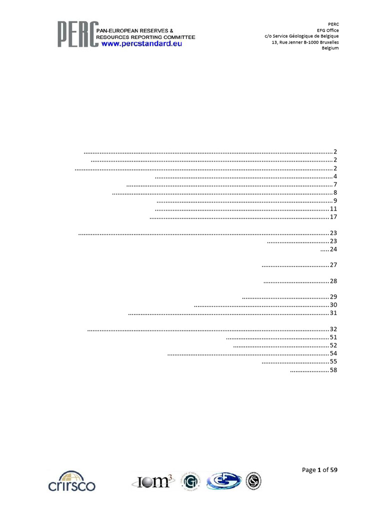 PERC Reporting Standard 2013 | PDF