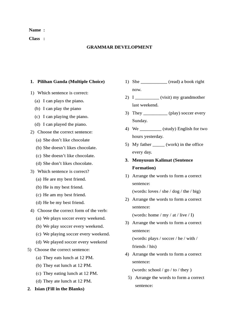 Grammar Practice: Verb Forms & Tenses | PDF | Language Families | Languages