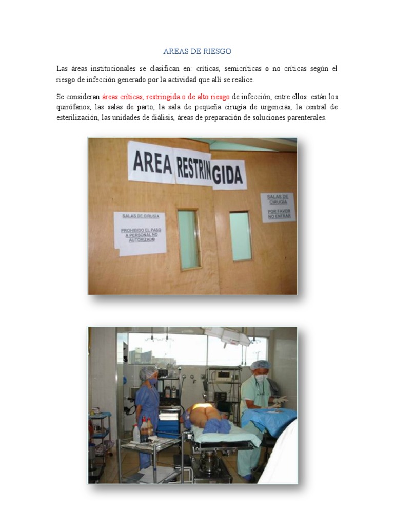 Areas de Riesgo y Clasificacion de Elementos Medicina de