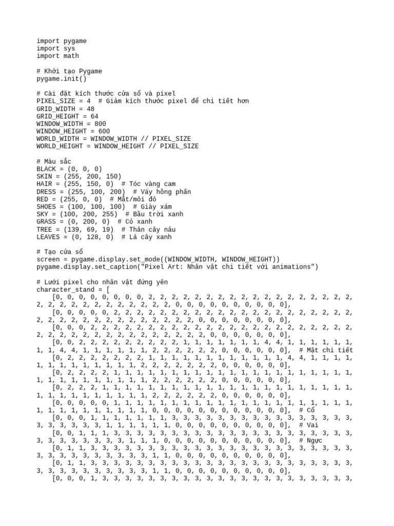 Pixel Art Character Animation Code | PDF