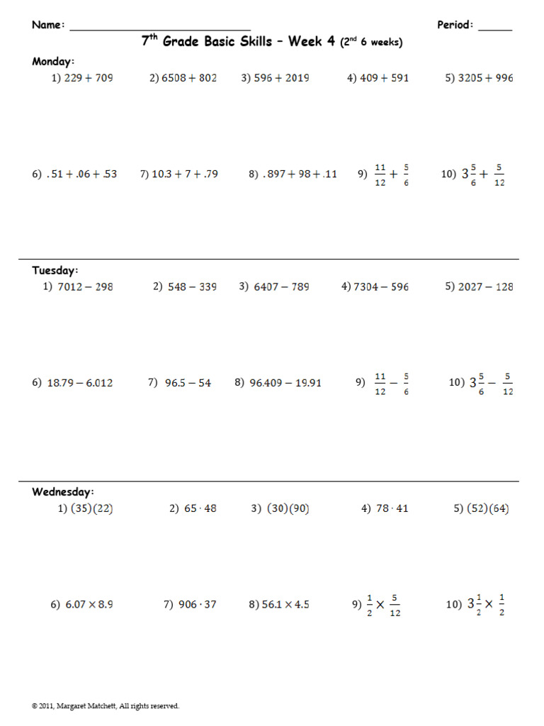 BS 4 Second 6 Weeks - 7th Grade | PDF