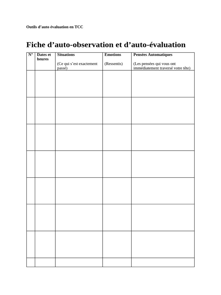 Outils D Auto valuation En TCC PDF