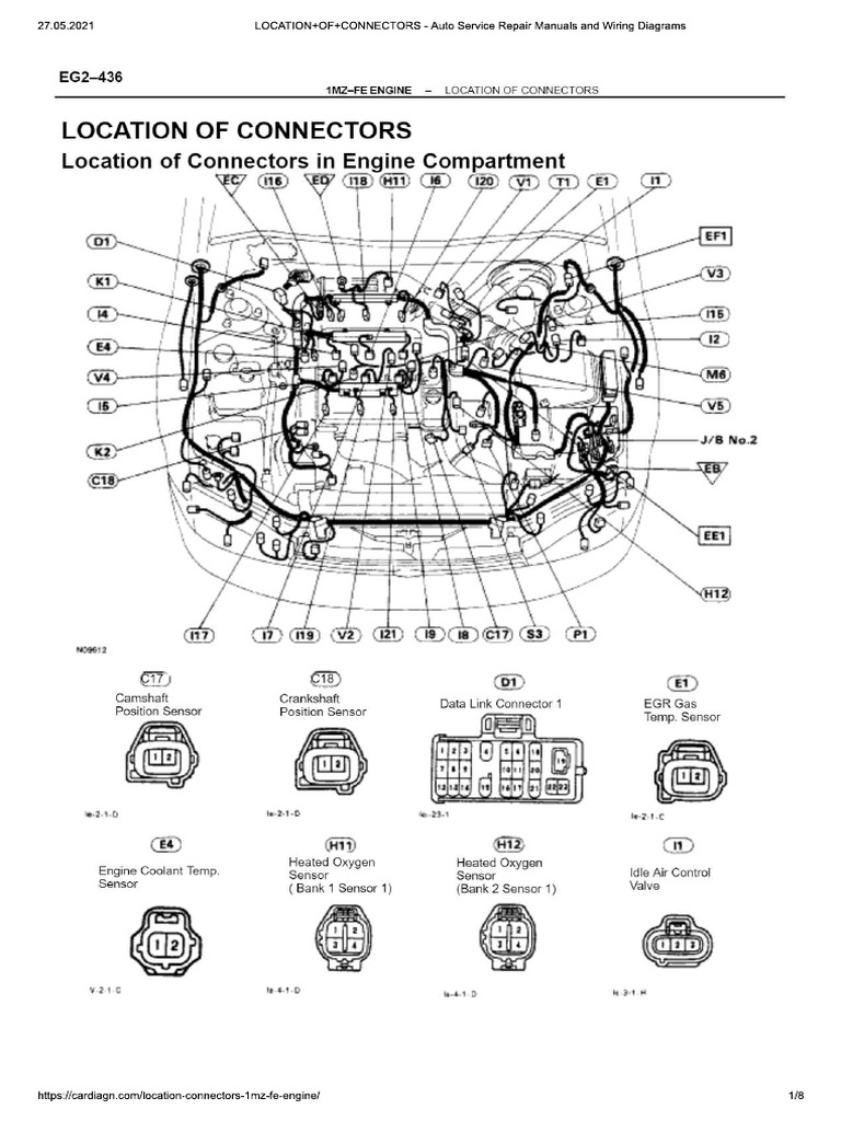 Location of Connectors - 1mz-Fe Engine | PDF
