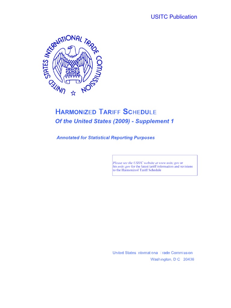 Harmonized Tariff Schedule 2025 Nara Clotilda