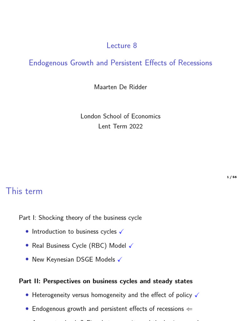 Endogenous Growth and Business Cycles | PDF | Business Cycle | New ...