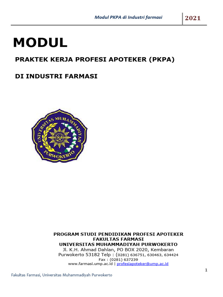 Modul PKPA untuk Mahasiswa Apoteker | PDF