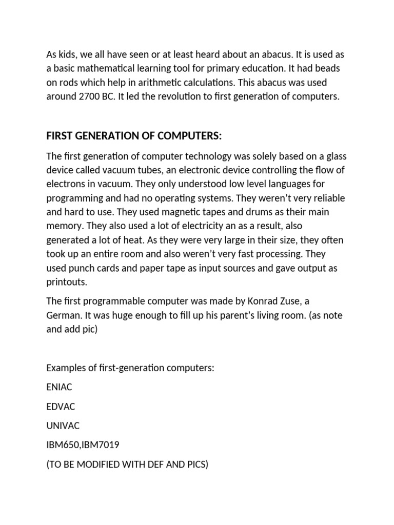 First Generation | PDF