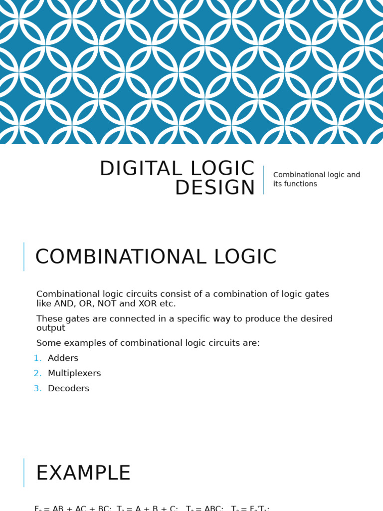 Combinational Logic Design Overview | PDF