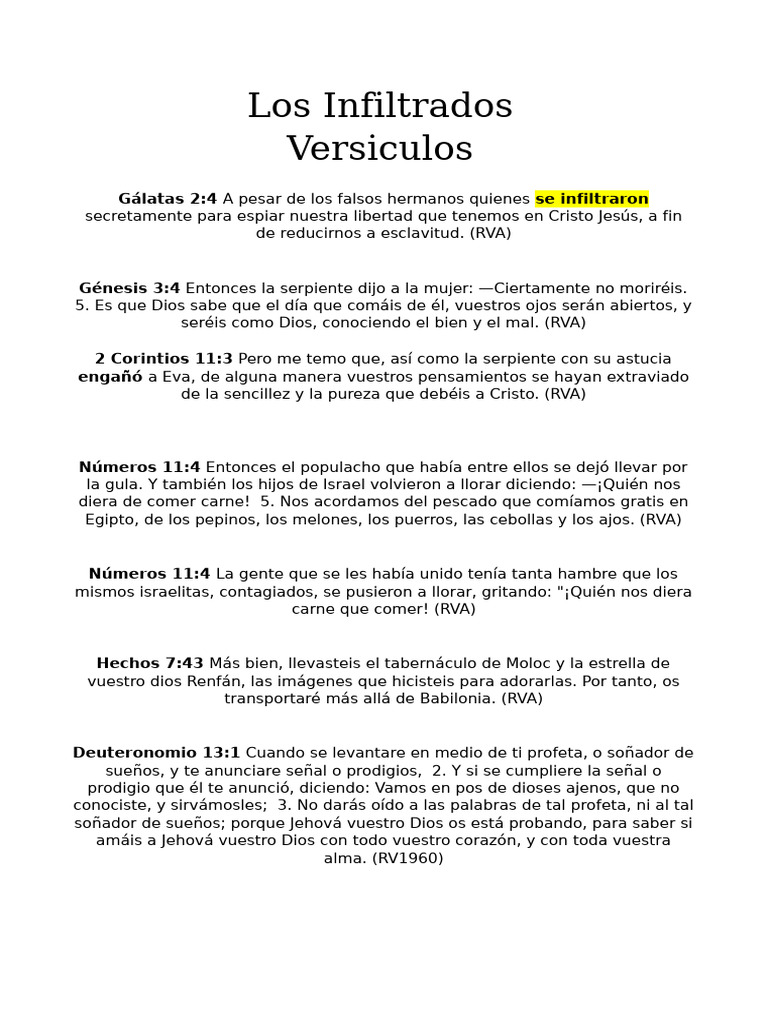 Infiltrados: Advertencias Bíblicas | PDF | Creencia religiosa y ...