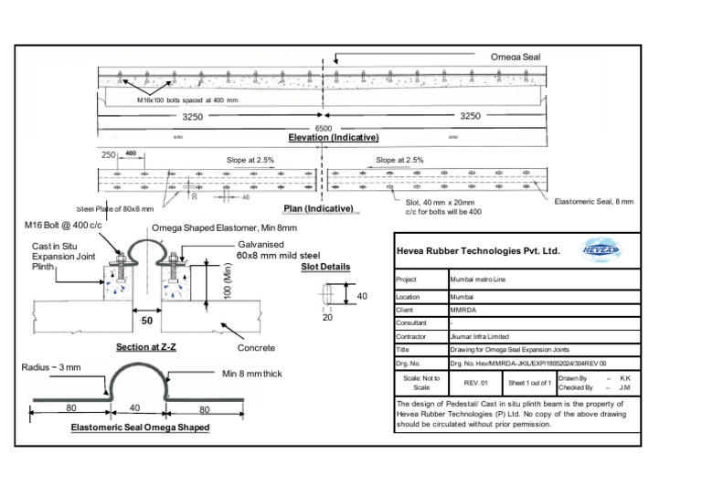 Omega Seal Expansion Joint Drawing | PDF | Building Technology | Materials