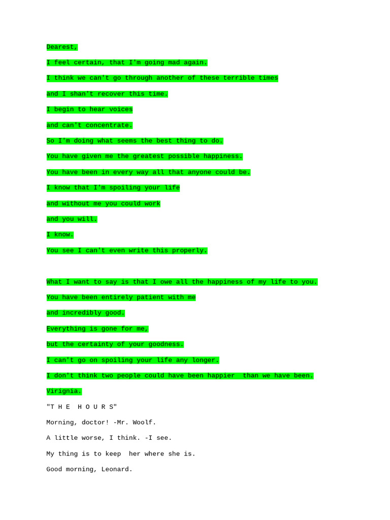 Virginia Woolf's Emotional Letter | PDF