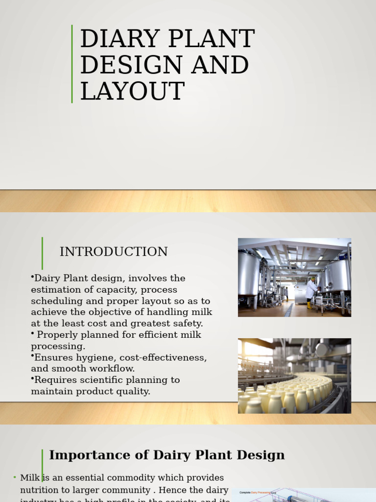 Dairy Plant Design and Layout Guide | PDF | Dairy | Milk