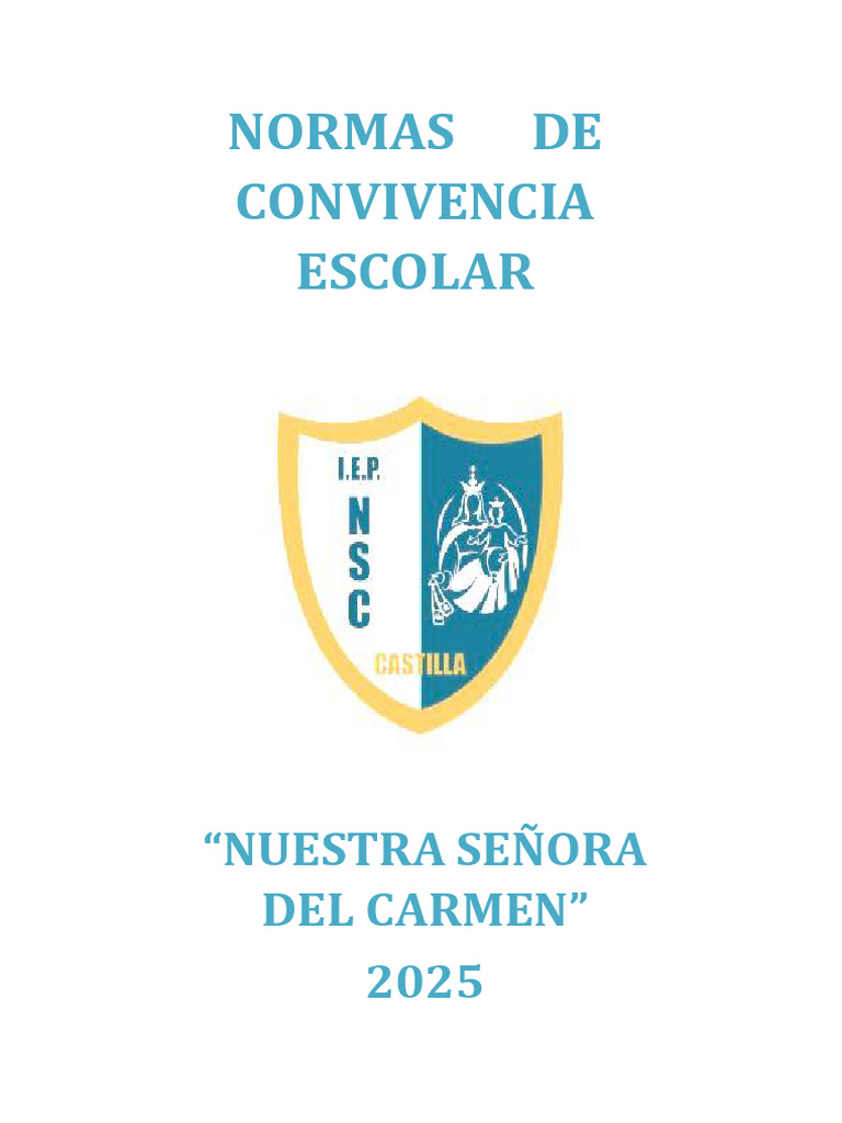 Normas de Convivencia Escolar 2025 | PDF | Violencia | Agresión