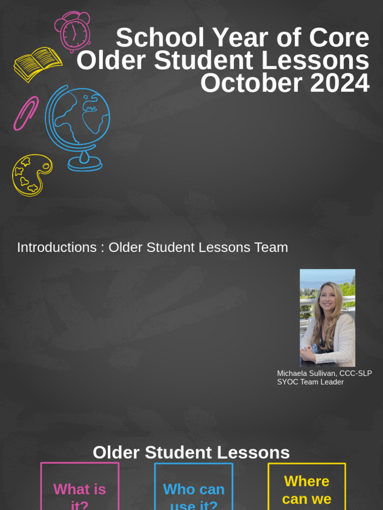 October 2024 Older Student Lessons Guide | PDF