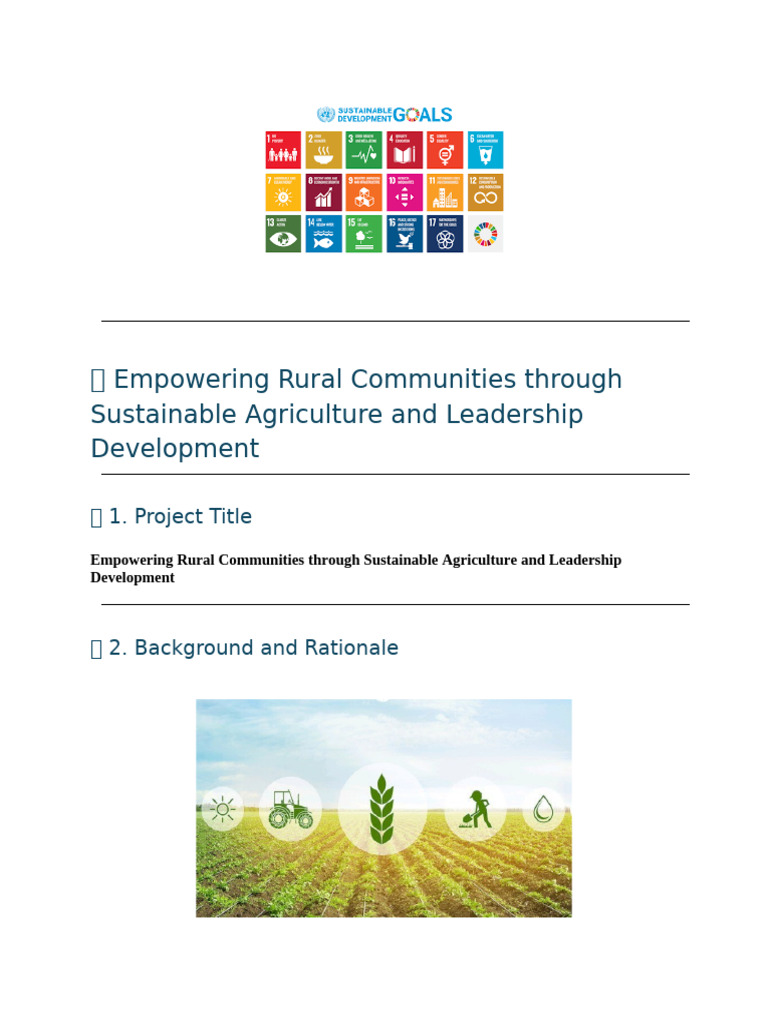 Empowering Rural Communities Through Sustainable Agriculture and ...