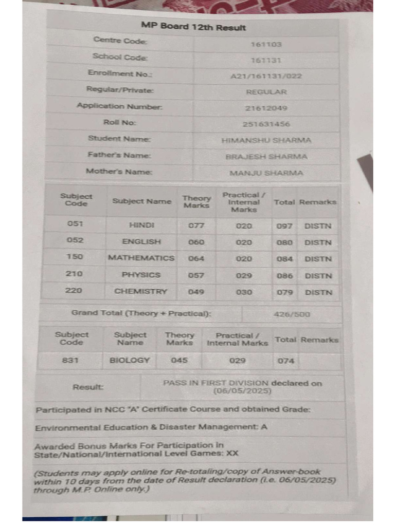 Secondary Board Certificate Pdf