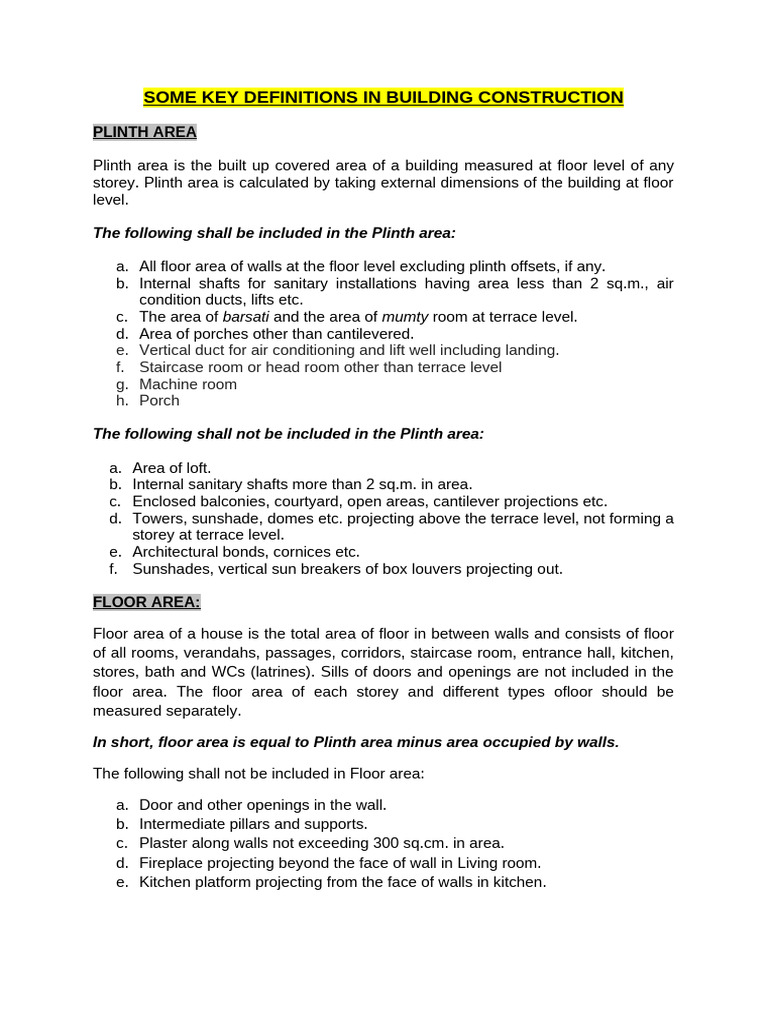 Key Definitions in Building Construction | PDF | Architectural Design ...