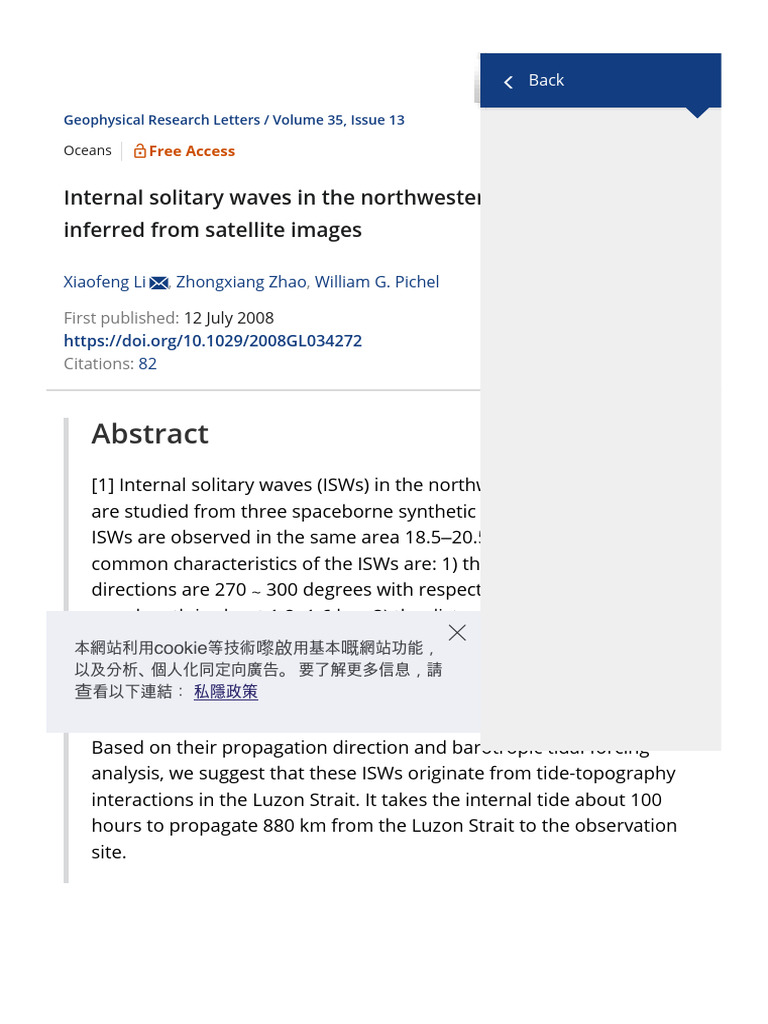 Internal Solitary Waves in The Northwestern South China Sea Inferred ...