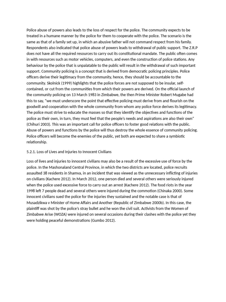 Impact of Police Abuse on Community Trust | PDF | Police | Police Brutality