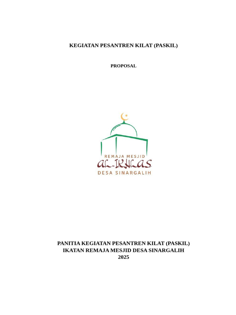 Proposal Pesantren Kilat Ramadhan 2025 | PDF
