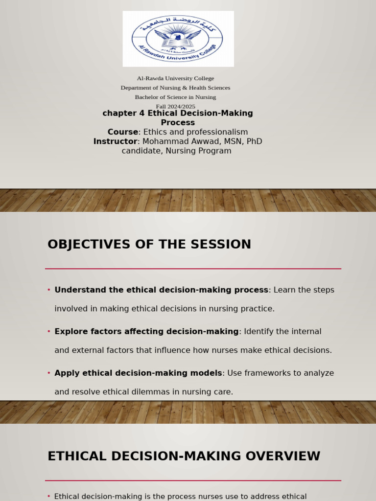 Ethical Decision-Making in Nursing | PDF | Decision Making | Nursing