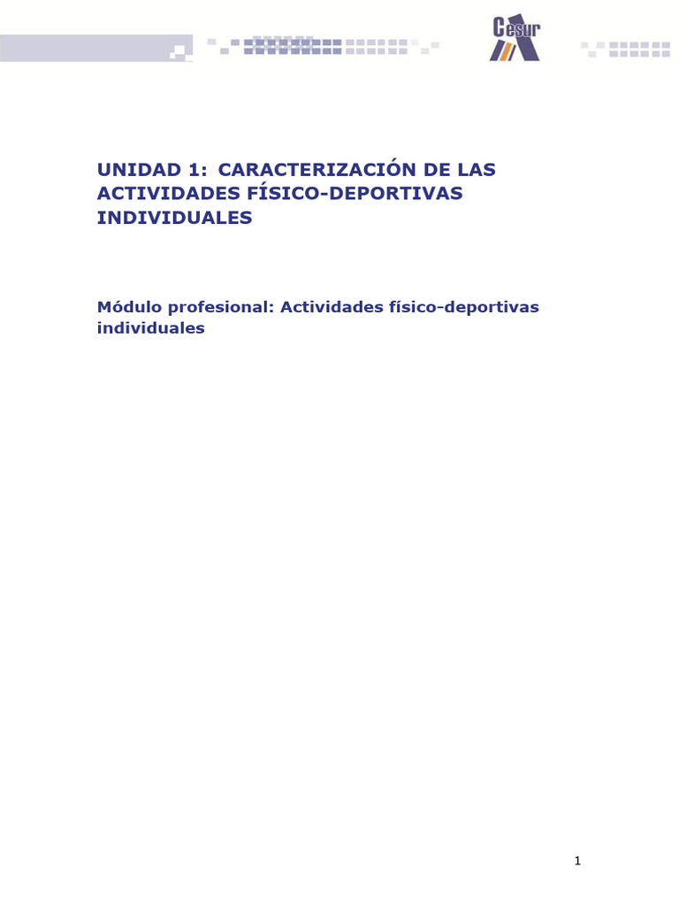 Caracterización de Deportes Individuales | PDF | Deporte del atletismo ...