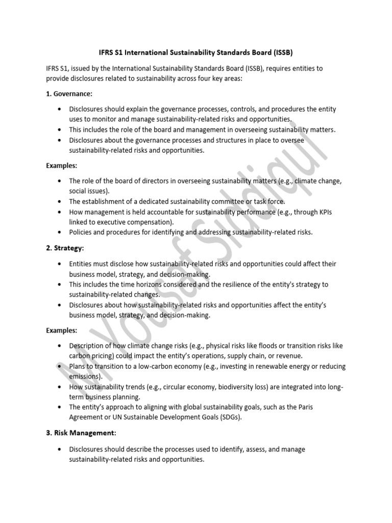 IFRS S1: Key Disclosure Examples | PDF | Sustainability | Economies