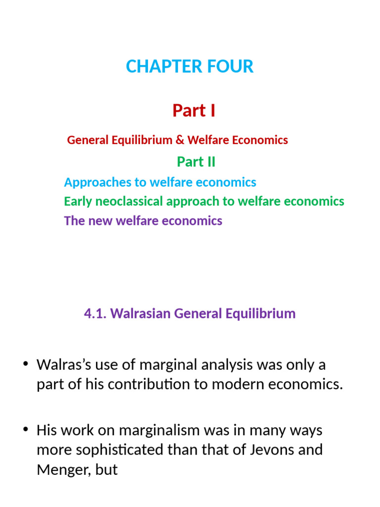 CHAPTER FOUR. Welfarepptx | PDF | Welfare Economics | General ...