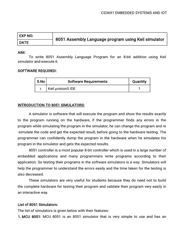 8051 Assembly Programming with Keil | PDF | Arduino | Microcontroller
