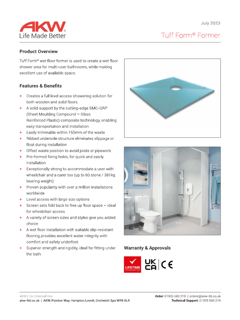 AKW Shower Formers | PDF