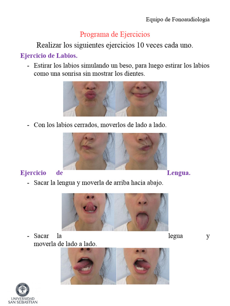 Programa de Ejercicios Labiales y Linguales | PDF