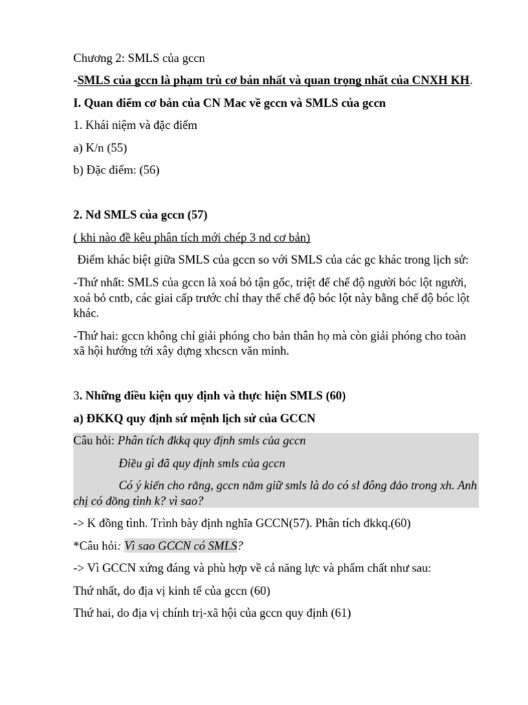 Chương 2 - SMLS | PDF