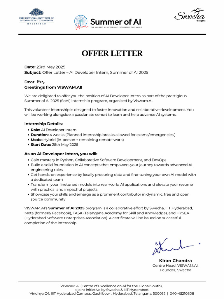 Internship Pdf