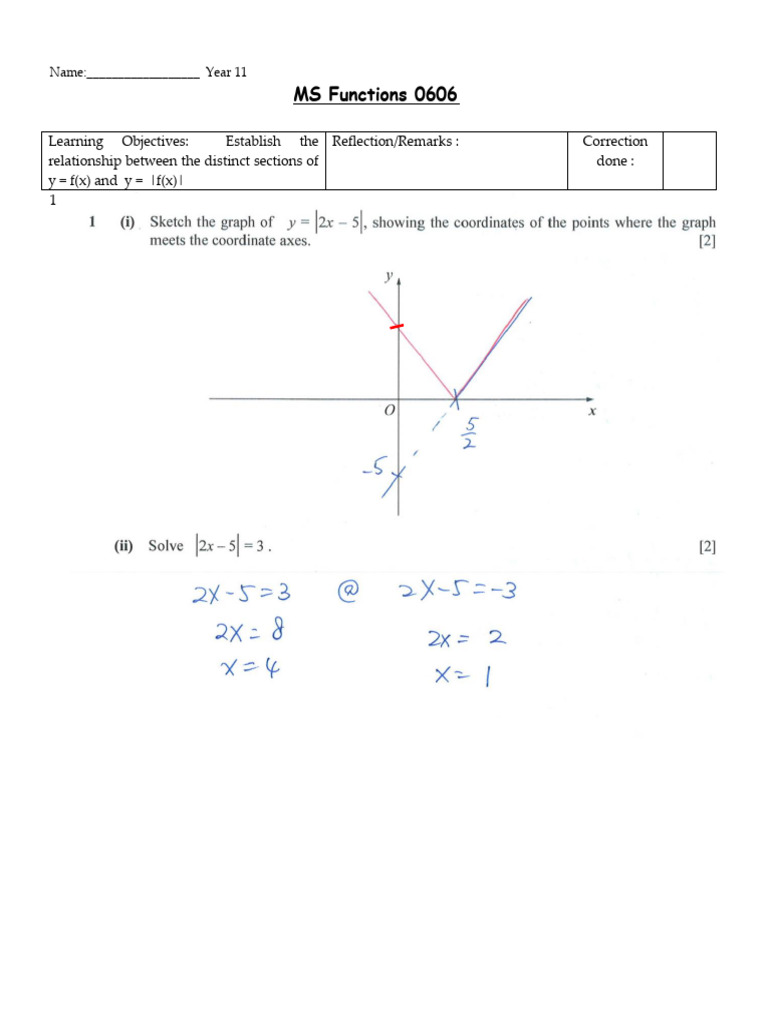 Functions 0606 (5) Ms-3 | PDF