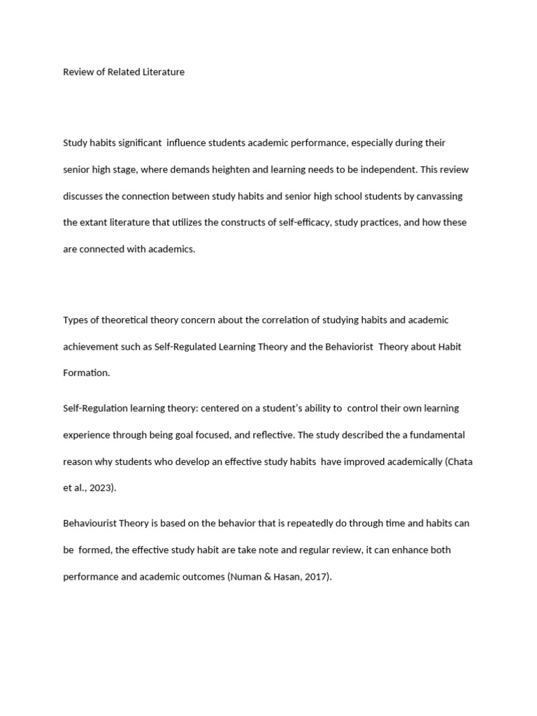 Impact of Study Habits on Academic Success | PDF | Habits | Self Efficacy