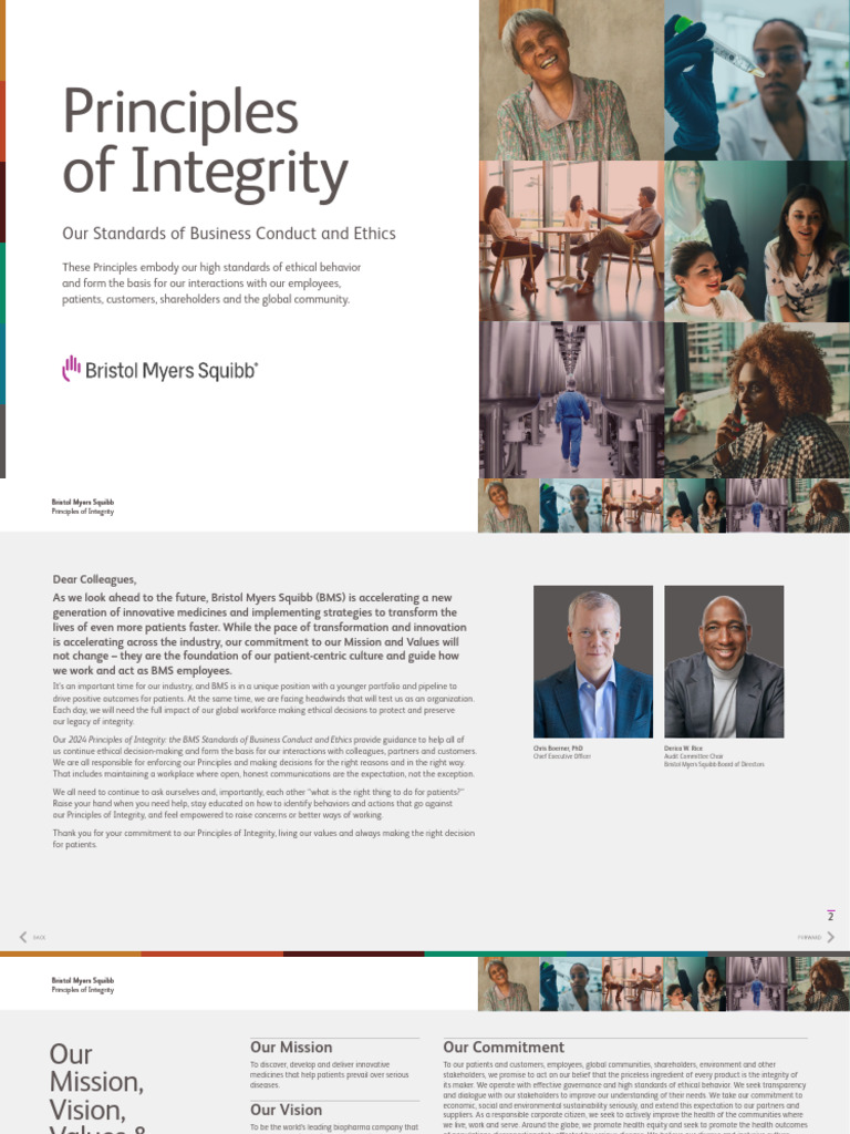 BMS Principles of Integrity 2024 Guide | PDF | Sexual Harassment ...