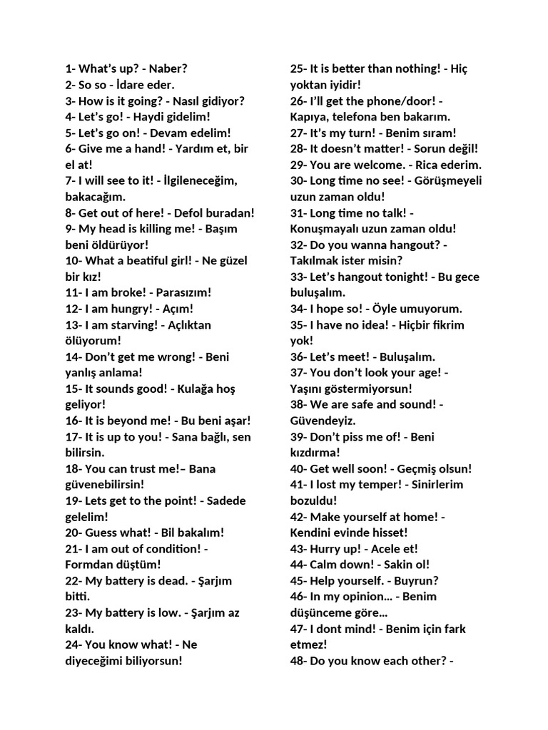 Daily Expressions | PDF