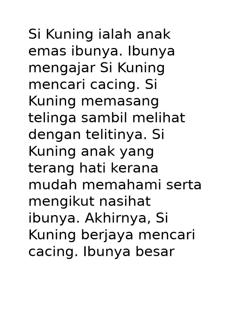 Si Kuning Ialah Anak Emas Ibunya | PDF