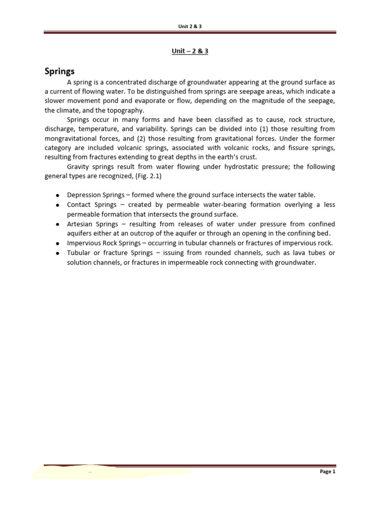 Understanding Springs and Aquifers | PDF | Aquifer | Porosity