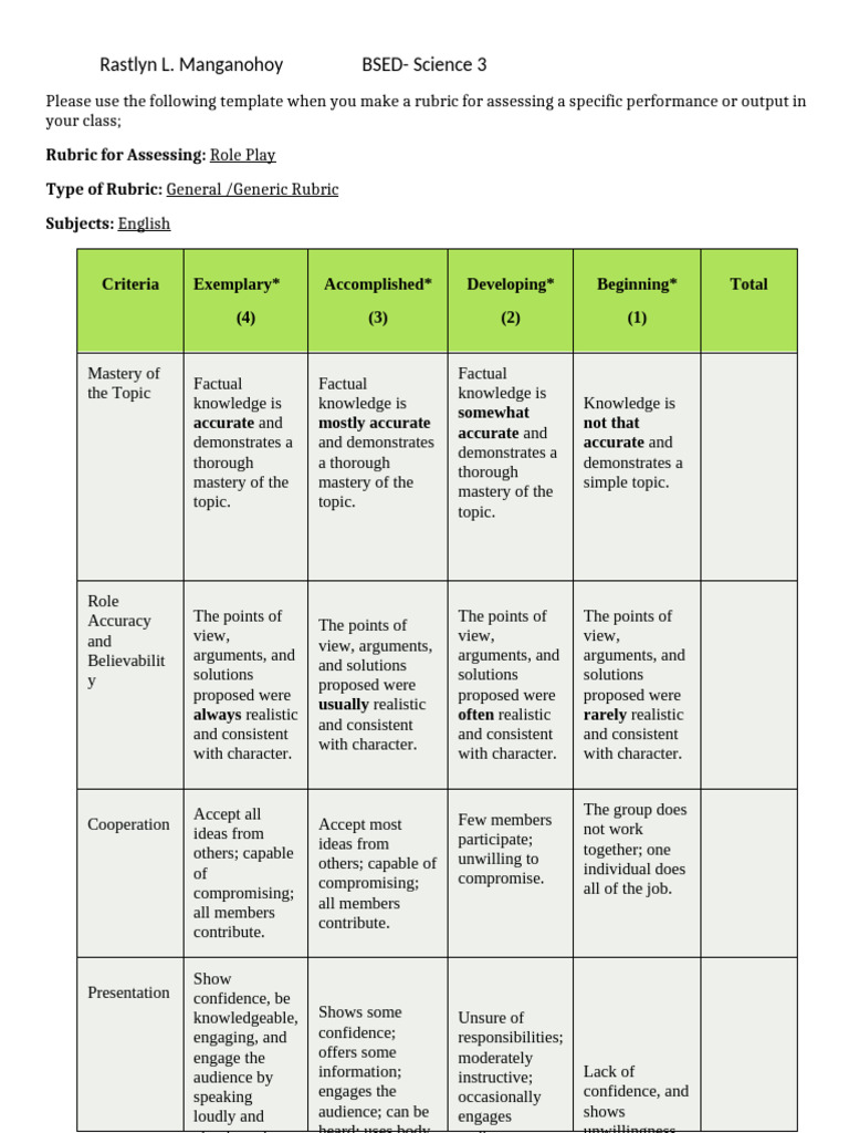 Rubric S | PDF | Cognition | Cognitive Science