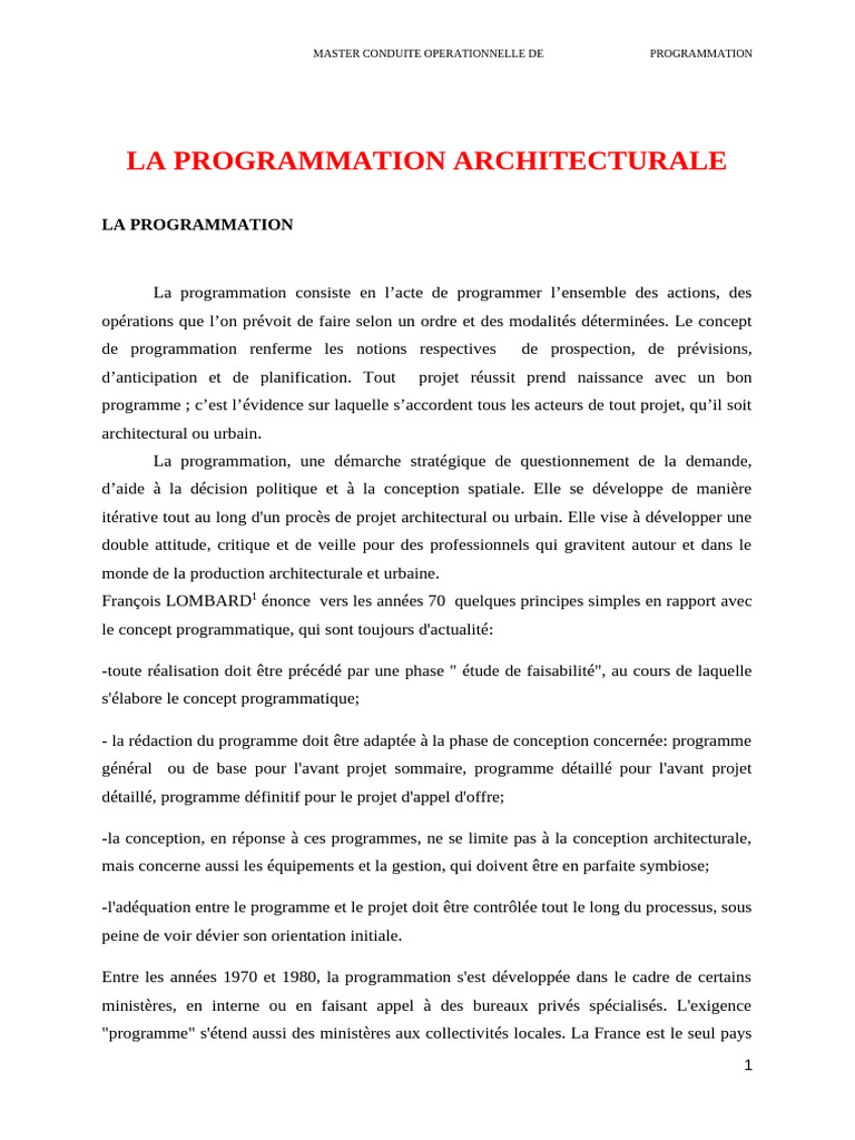 Programmation Architecturale et Commande | PDF | Architecte | État