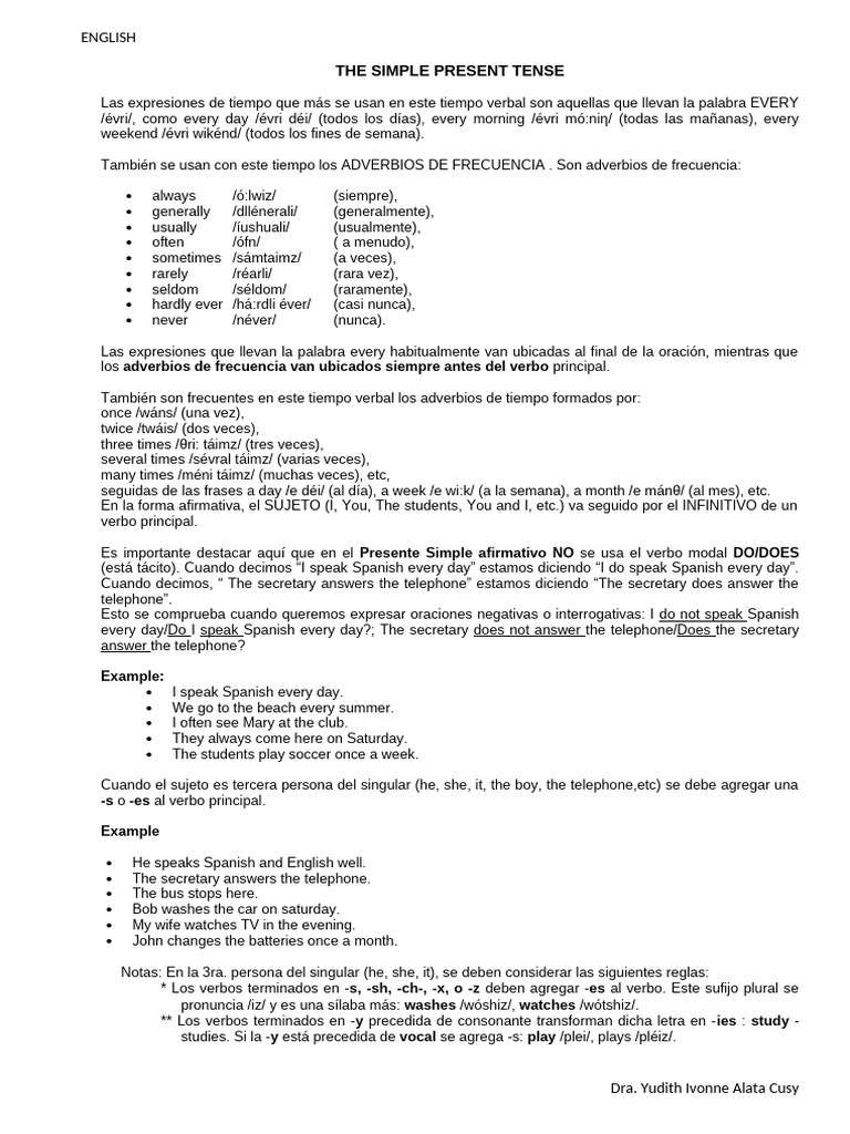 Understanding Simple Present Tense | PDF | Linguistic Morphology ...