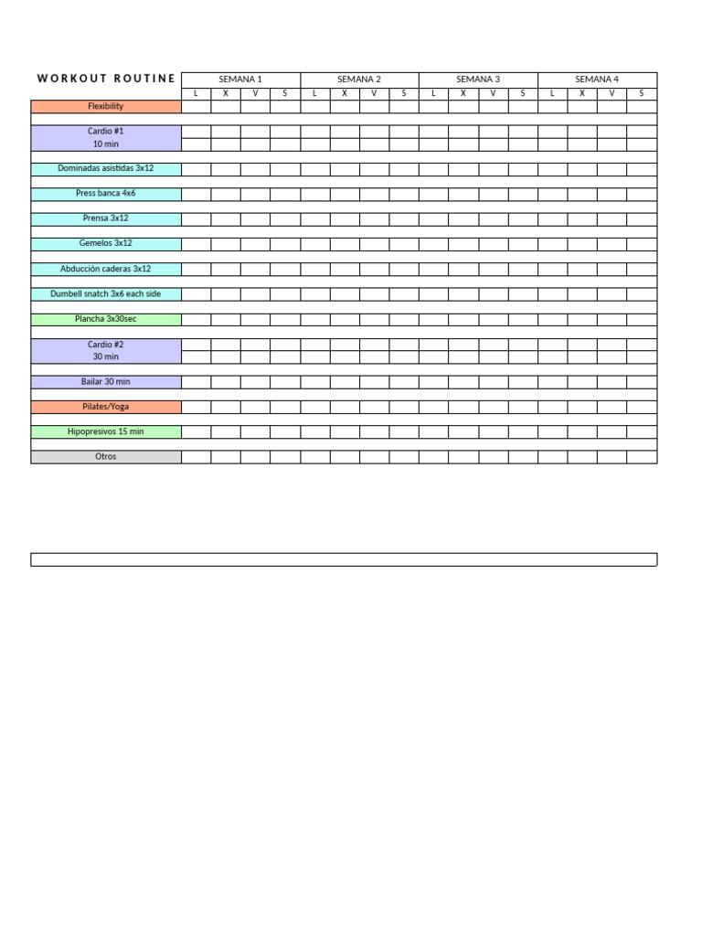 Workout Routine | PDF